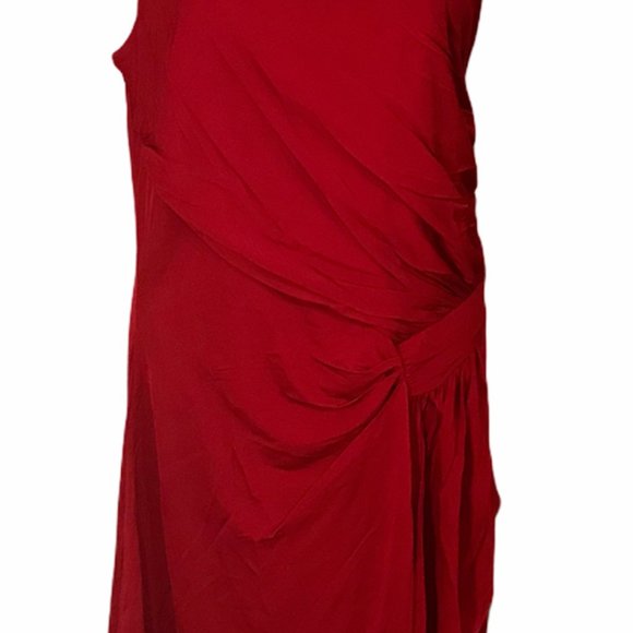 Stunning Red One Shoulder Holiday Dress NWT Fits Like a L - XL - Picture 3 of 11